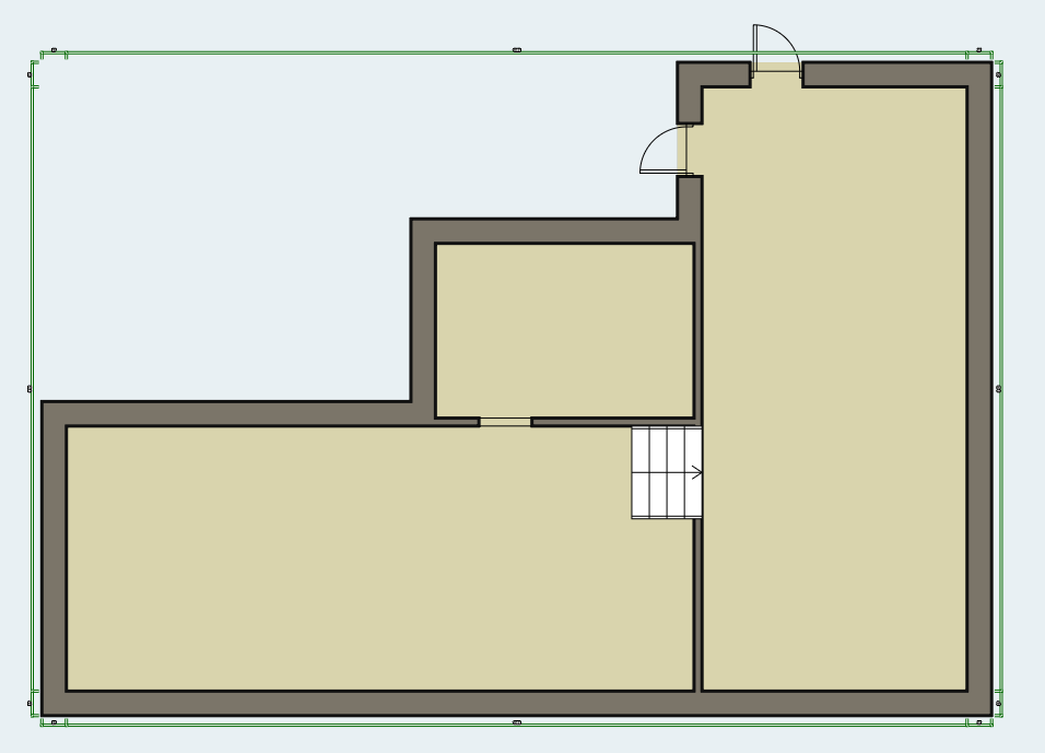 Image showing doors perpendicular to each other, so that home entering funnels through a single place